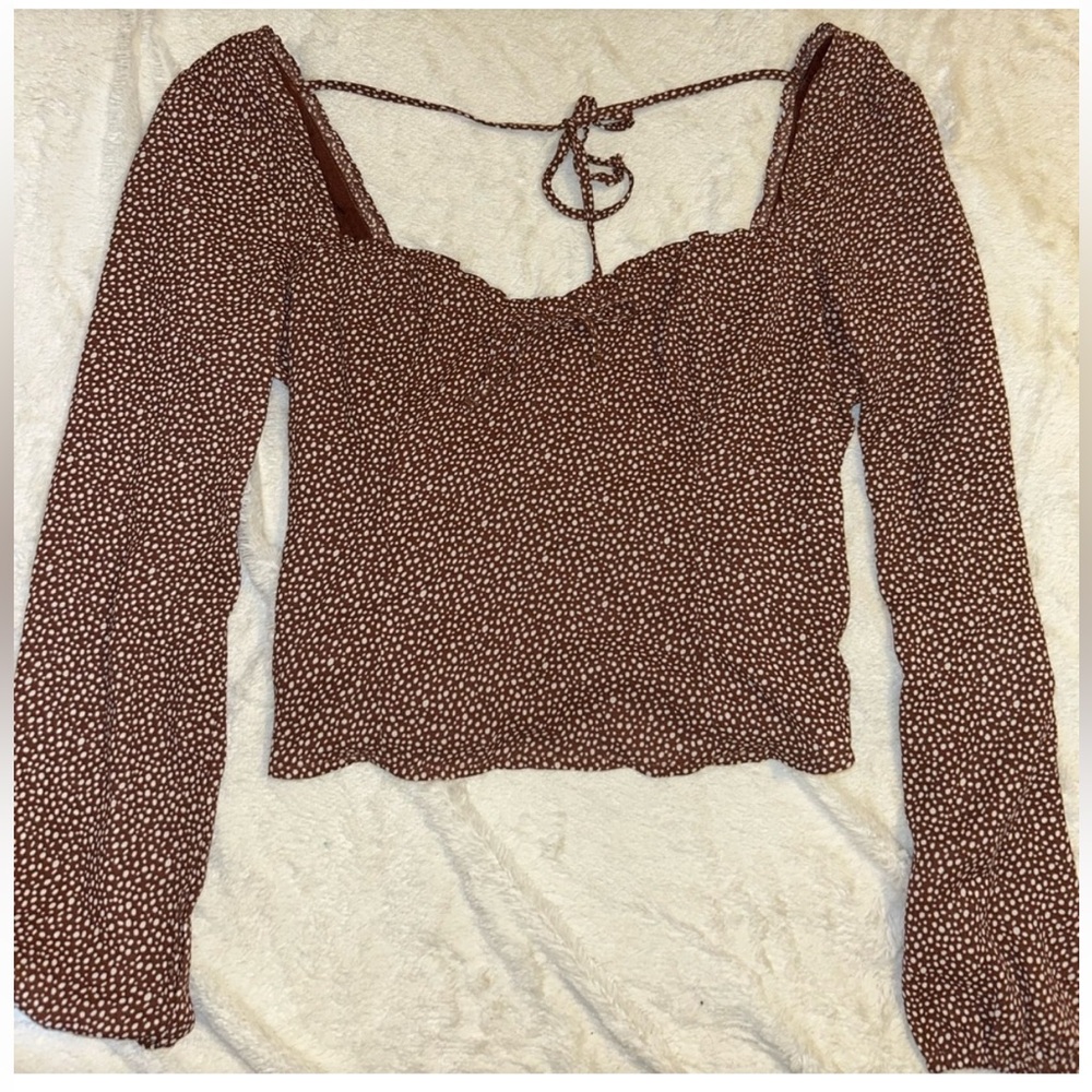 Abercrombie & Fitch Brown Dotted Blouse